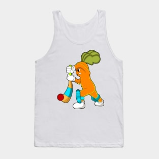 Carrot at Cricket with Cricket bat Tank Top